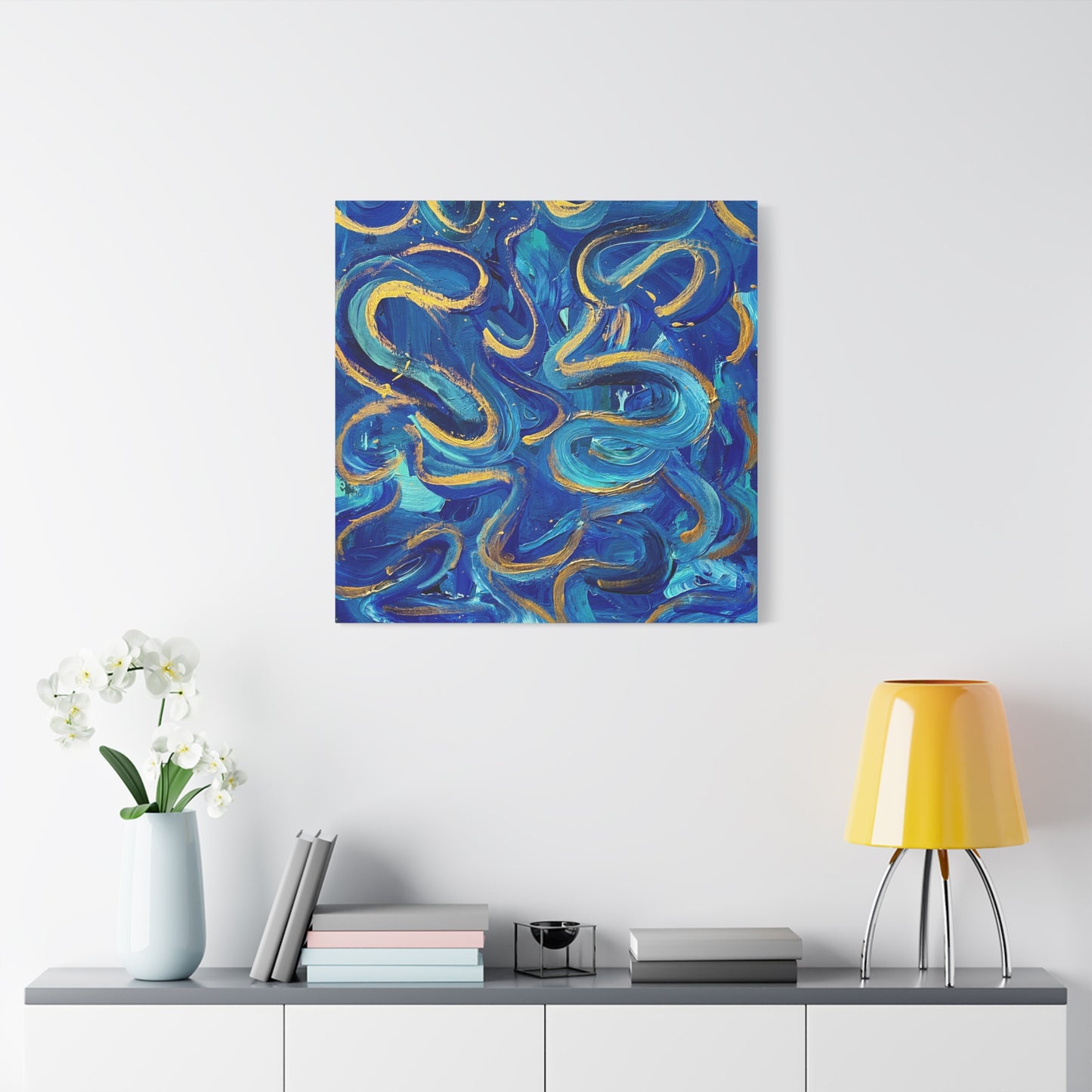 Blue Swirl Matte Canvas, Stretched, 1.25"