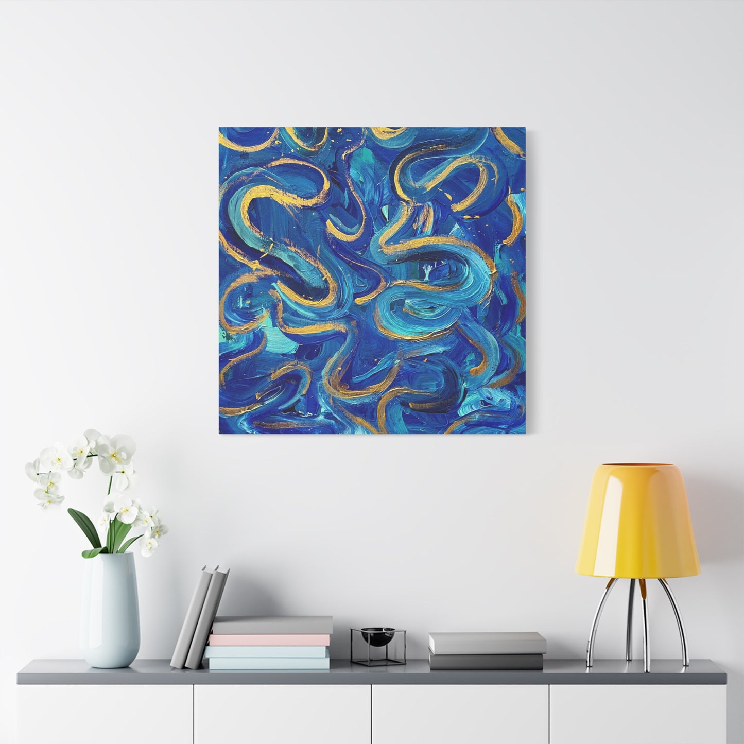 Blue Swirl Matte Canvas, Stretched, 1.25"