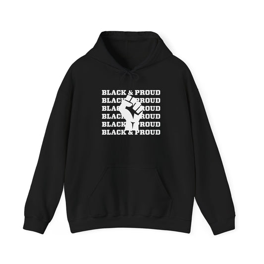 Black and Proud Unisex Heavy Blend™ Hooded Sweatshirt