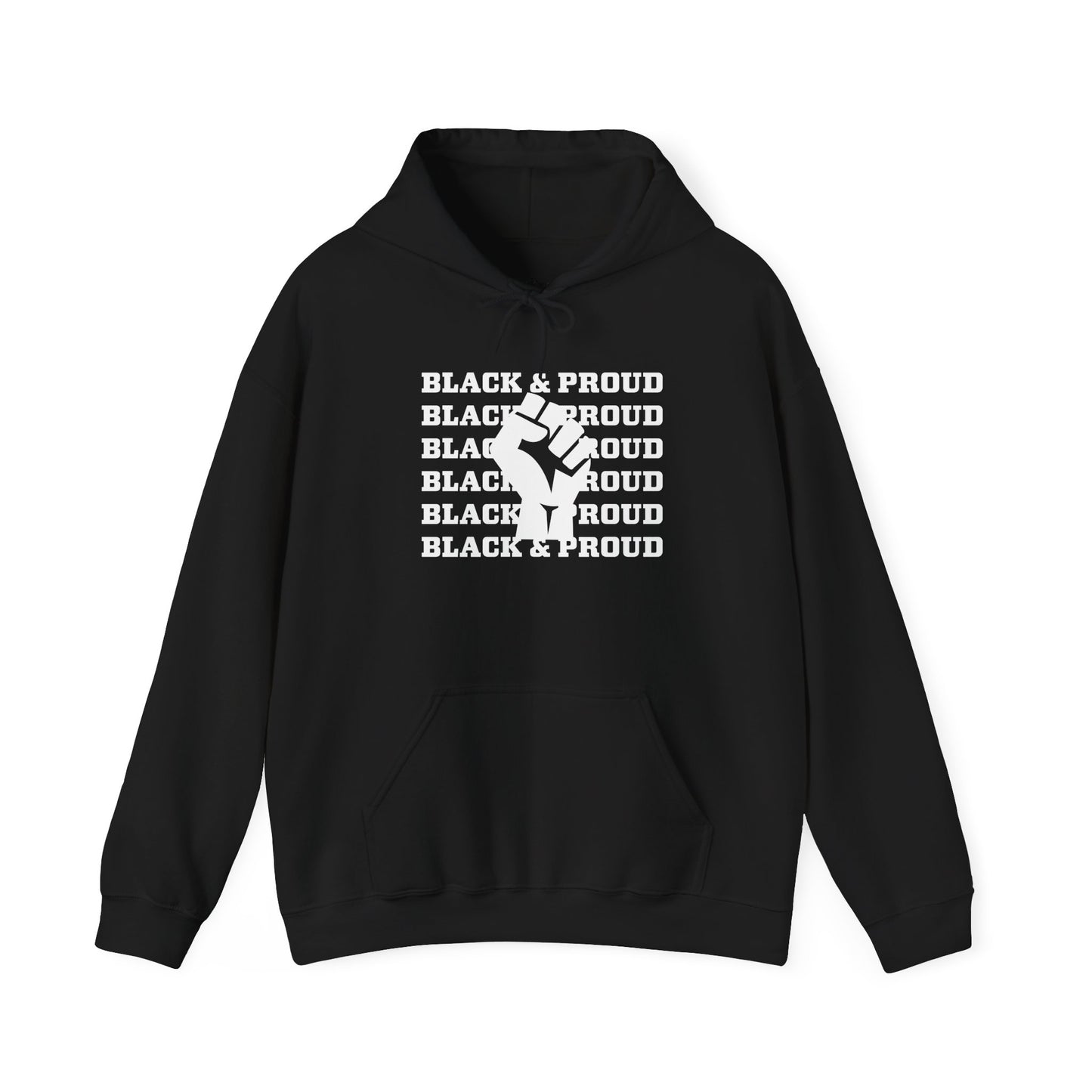 Black and Proud Unisex Heavy Blend™ Hooded Sweatshirt