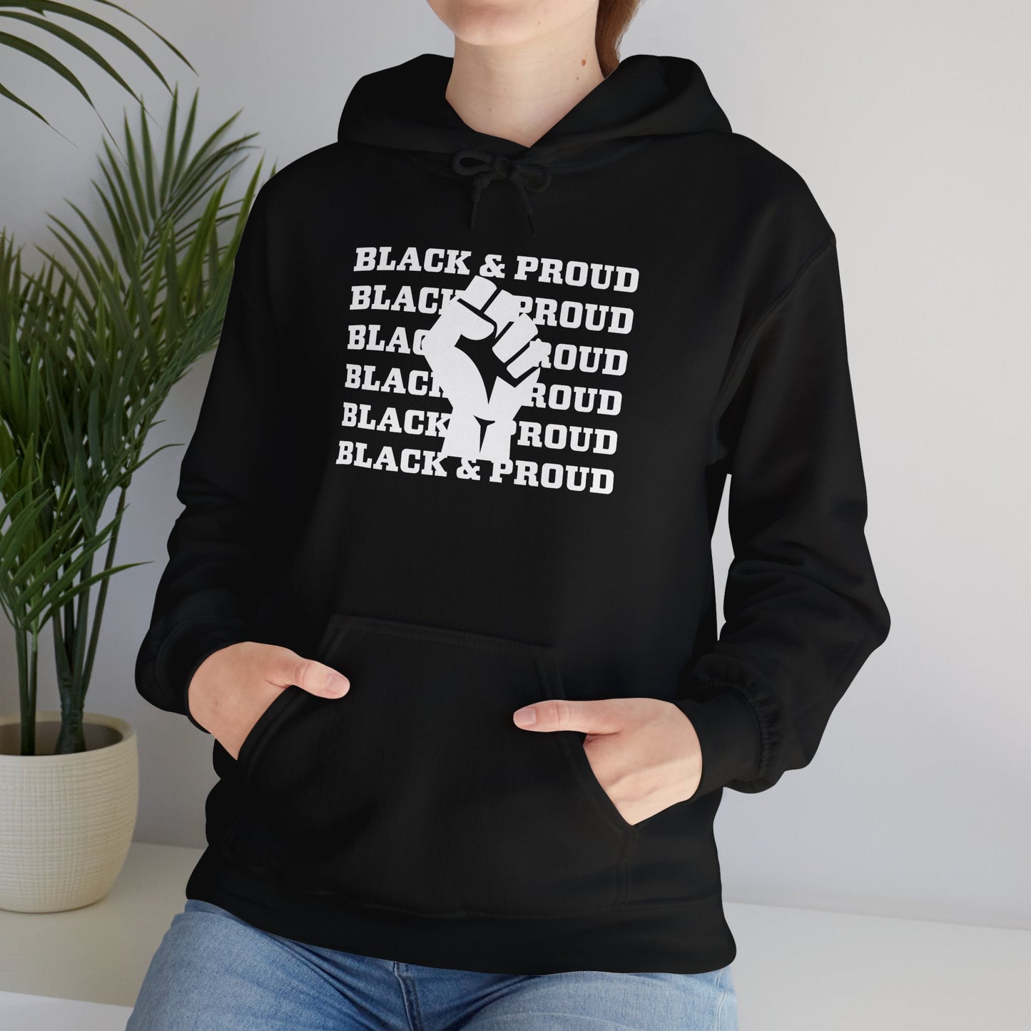 Black and Proud Unisex Heavy Blend™ Hooded Sweatshirt