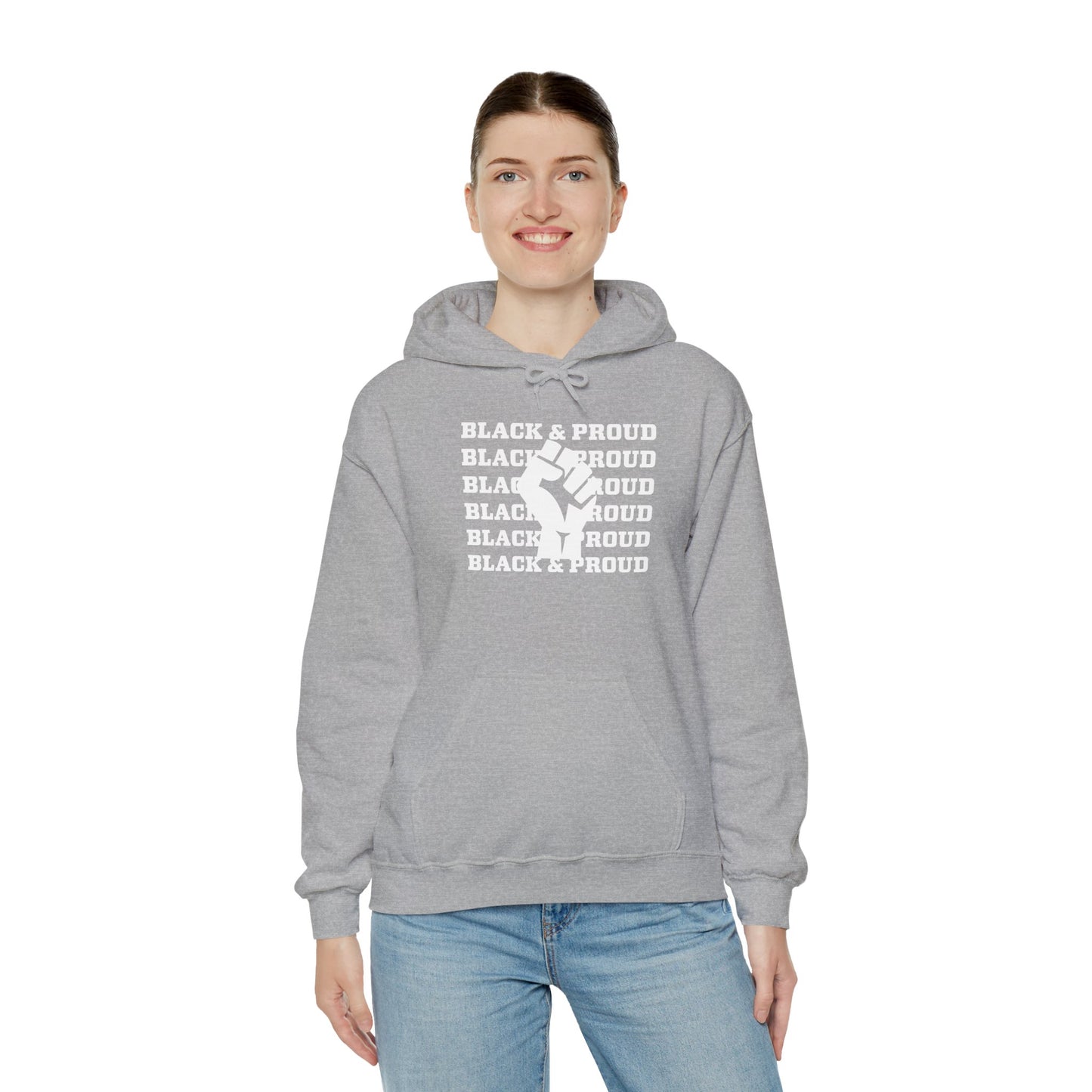 Black and Proud Unisex Heavy Blend™ Hooded Sweatshirt